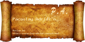 Pacsolay Adrián névjegykártya